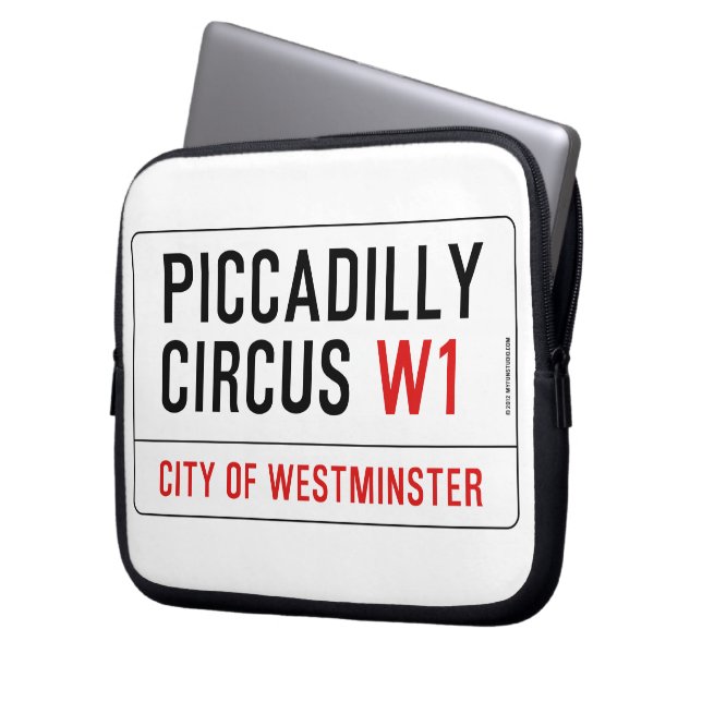 Den Piccadilly cirkusgatan undertecknar Laptop Sleeve (Framsidan Vänster)