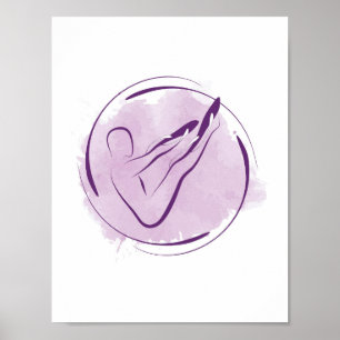 Den Pilates vippan poserar vattenfärgen Pilates Poster
