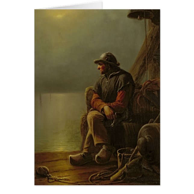 Den pilot- behållaklockan, 1851 hälsningskort (Framsidan)