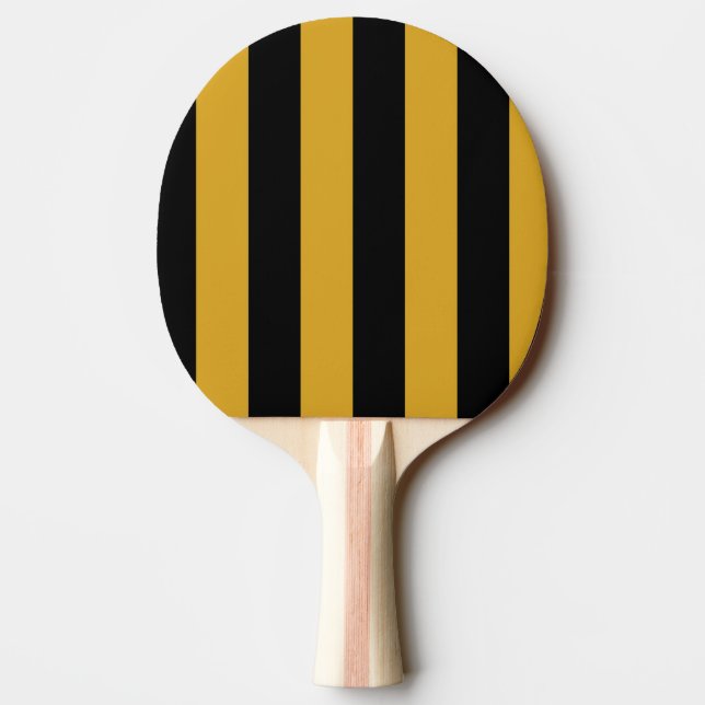 Den PingPong fladdermöss/paddlar - svart och guld- Pingisracket (Baksidan)