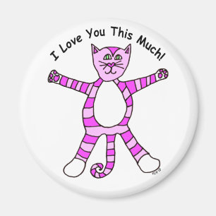 Den Pinky katten "älskar jag dig denna mycket" Magnet