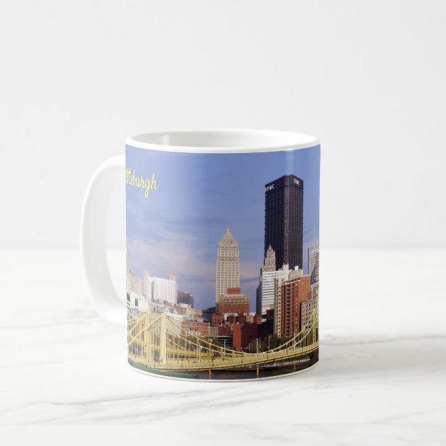 Den Pittsburgh horisontAllegheny floden Clemente Kaffemugg (Framsida vänster)