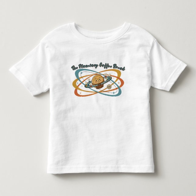 Den planetariska kafferasterna Retro rymddesign T Shirt (Framsida)