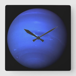 Den planetNeptune Astronomi-älskare väggen tar tid Fyrkantig Klocka