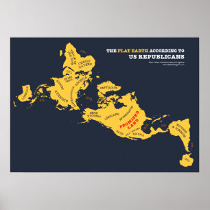Den platta jorden enligt amerikanska republikaner poster