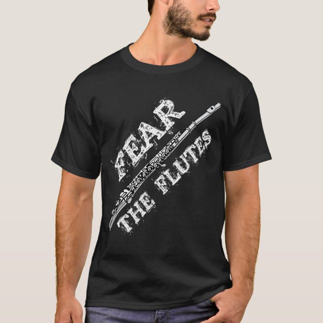 Den platta musikporten fruktar Flutes Marching Ban T Shirt (Framsida)