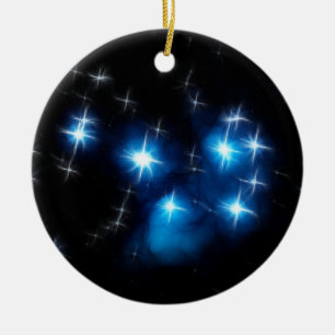 Den Pleiades blåttstjärnan samla i en klunga Julgransprydnad Keramik