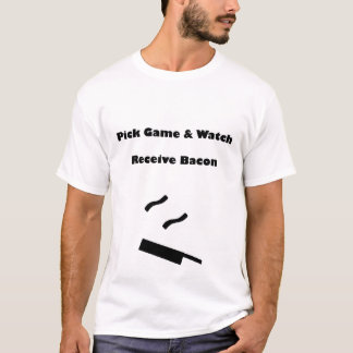 Den plockaleken & klockan, mottar bacon tee shirt