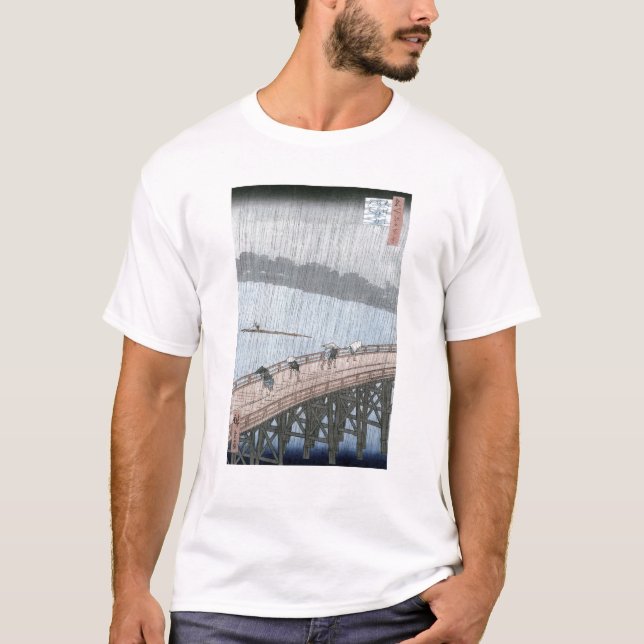 Den plötsliga duschen över Shin-Ohashi överbryggar T-shirt (Framsida)