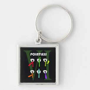 Den Pointless VIEN Keychain Fyrkantig Silverfärgad Nyckelring