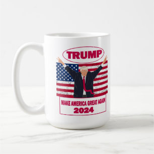 Den politiska utvecklingen 2024 Amerikanska Flagga Kaffemugg