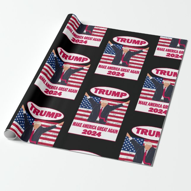 Den politiska utvecklingen 2024 Amerikanska Flagga Presentpapper (Utrullad)