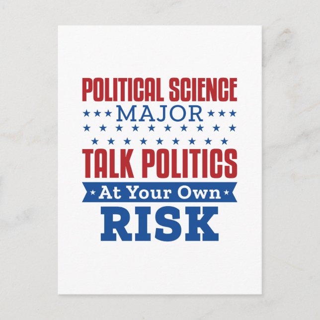 Den politiska vetenskapen Major Talk Politik Own R Vykort (Framsida)