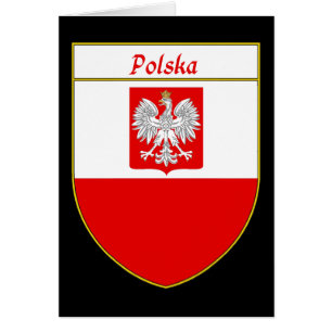 Den Polska flagga skyddar Hälsningskort