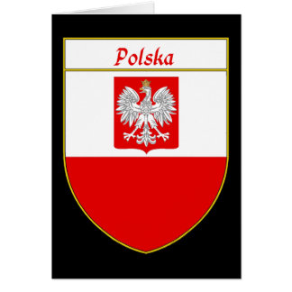 Den Polska flagga skyddar Hälsningskort