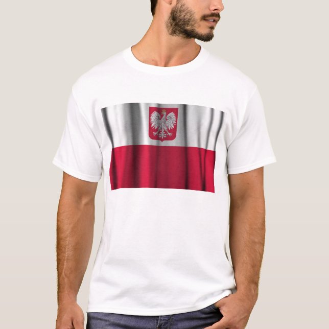 Den polska flagga vinkar skjortor t shirt (Framsida)