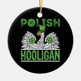 Den polska huliganen St. Patrick's Day Julgransprydnad Keramik