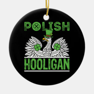 Den polska huliganen St. Patrick's Day Julgransprydnad Keramik