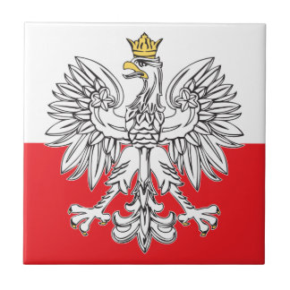 Den polska örnen med den keramiska guld- kronan kakelplatta