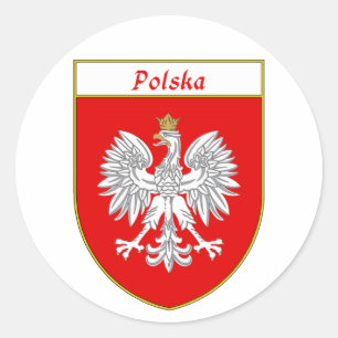 Den Polska örnen skyddar Runt Klistermärke