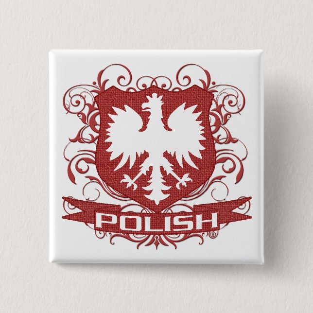 Den polska örnvapenskölden knäppas knapp (Framsida)