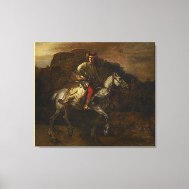 Den polska Rider av Rembrandt van Rijn Canvastryck (Framsida)