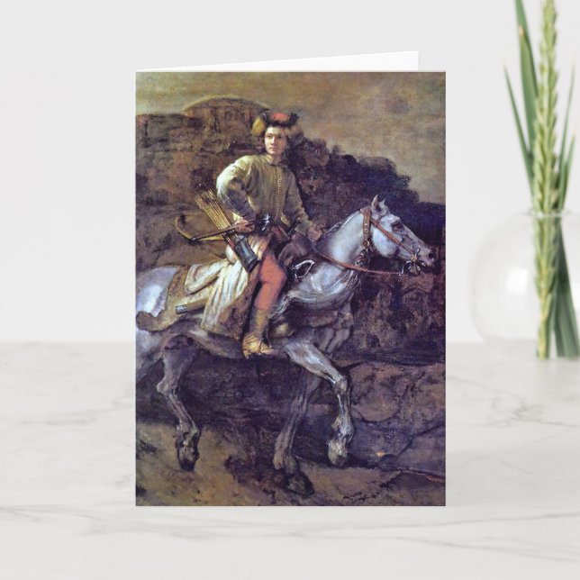 Den polska ryttaren av Rembrandt Van Rijn Kort (Framsida)