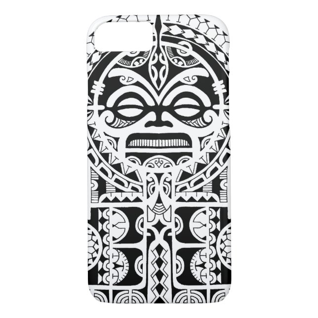 Den Polynesian stam- tatueringdesignen med tiki Case-Mate iPhone Skal (Baksida)