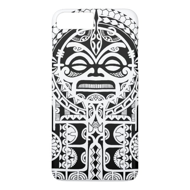 Den Polynesian stam- tatueringdesignen med tiki Case-Mate iPhone Skal (Baksida)