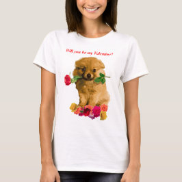 Den Pomeranian valpen är min valentinro T Shirt