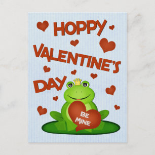 Den populära Alla hjärtans dag Frog Prince Postcar Helg Vykort