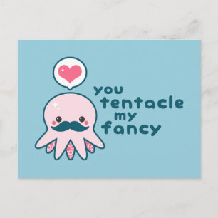 Den populära Alla hjärtans dag Octopus Helg Vykort