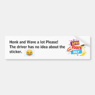 Den populära April Fools dag Bumper Sticker Bildekal