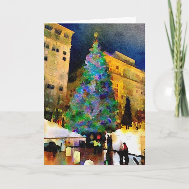 Den Portland banbrytaren kvadrerar på julkort Helgkort (Framsida)