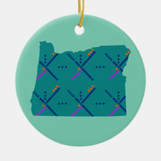 Den Portland Oregon PDX flygplatsen mattar Julgransprydnad Keramik (Framsidan)