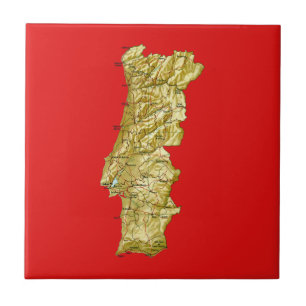 Den Portugal kartan belägger med tegel Kakelplatta
