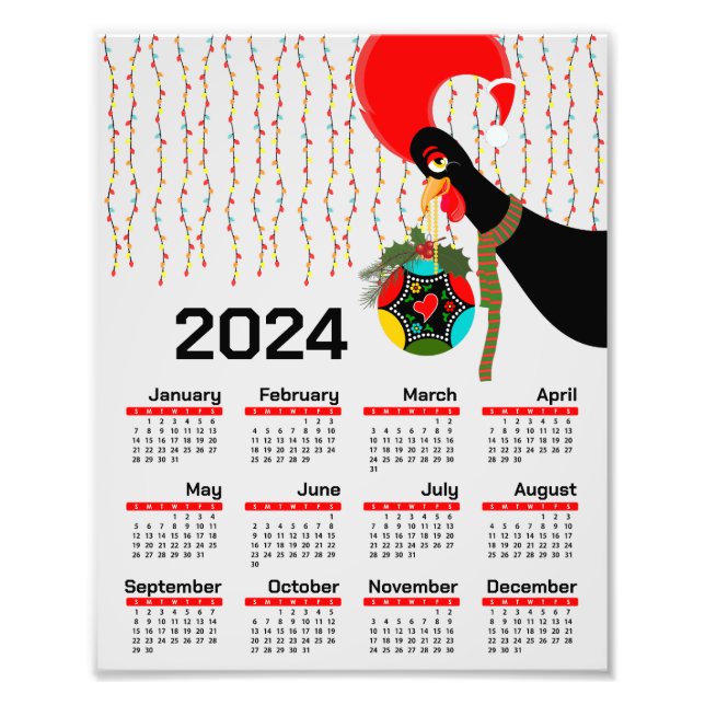 Den portugisiska julkalendern Tupp 2024 Fototryck (Framsidan)