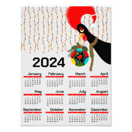 Den portugisiska julkalendern Tupp 2024 Fototryck
