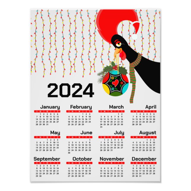 Den portugisiska julkalendern Tupp 2024 Fototryck (Framsidan)