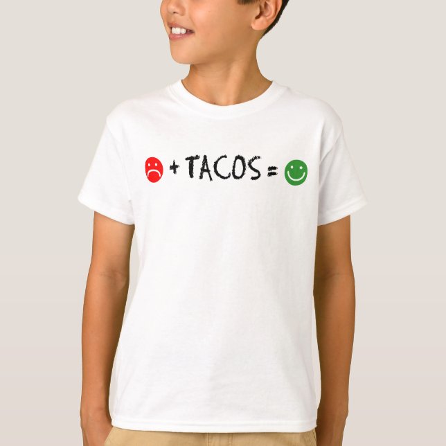 Den positiva tacosen likställer lycka t-shirt (Framsida)