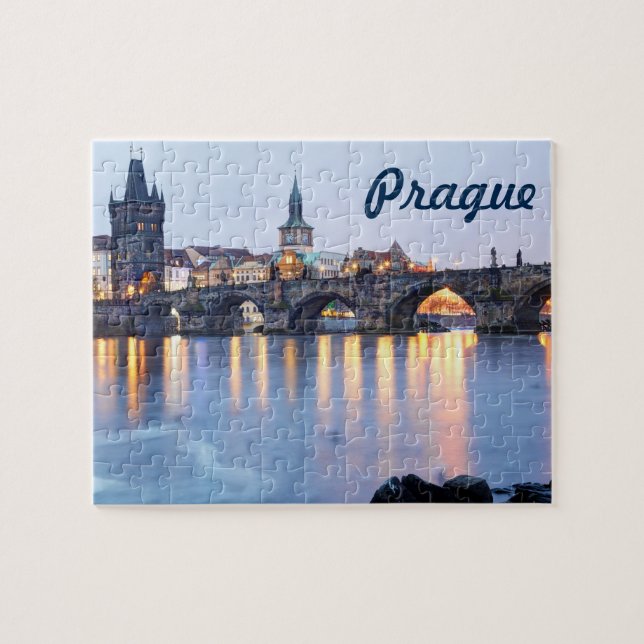 Den Prague flodskymningen beskådar souvenirfotoet Pussel (Horisontell)