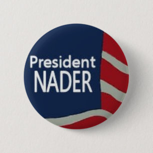 Den presidentNader flagga klämmer fast Knapp