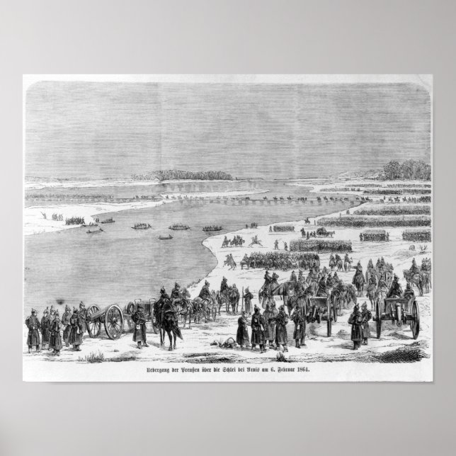Den preussiska armén korsar Shlei i Arnis Poster (Framsidan)