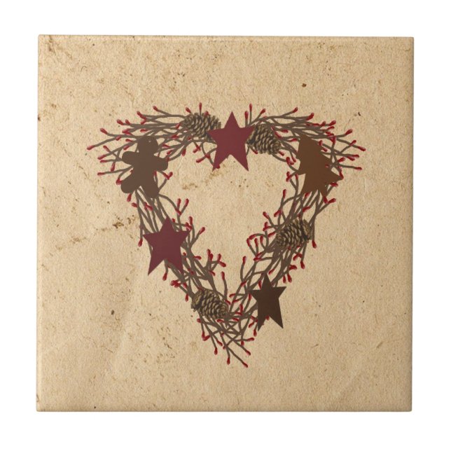 Den primitiva helgdagkranen belägger med tegel kakelplatta (Framsidan)