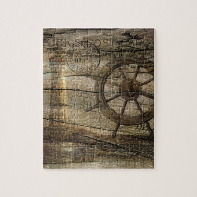 Den primitiva kust- nautiska rodern rullar fyren pussel (Vertikal)