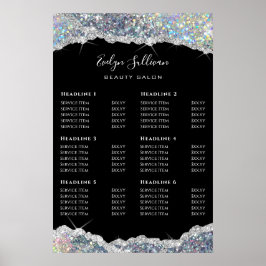 Den prisa förteckningen över Faux glitter silver p Poster
