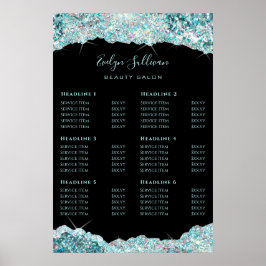 Den prisa förteckningen över Faux teal glitter pos Poster
