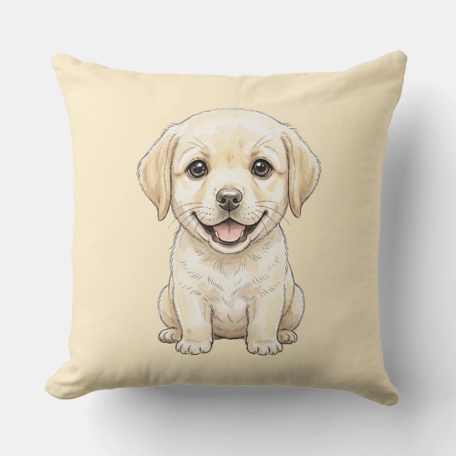 Den Professionella Tiggarhund: Yellow Labrador Ret Kudde (Framsida)