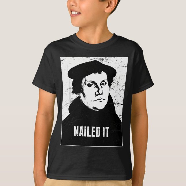 Den protestantiska reformationen hyllade den luthe t shirt (Framsida)