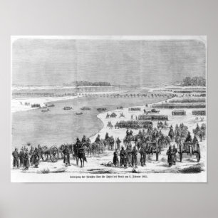 Den Prussian armén som korsar Shleien på Arnis Poster
